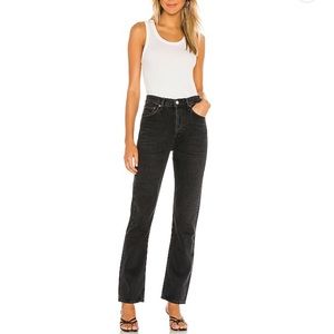 NWOT Agolde Lana Straight black denim 25